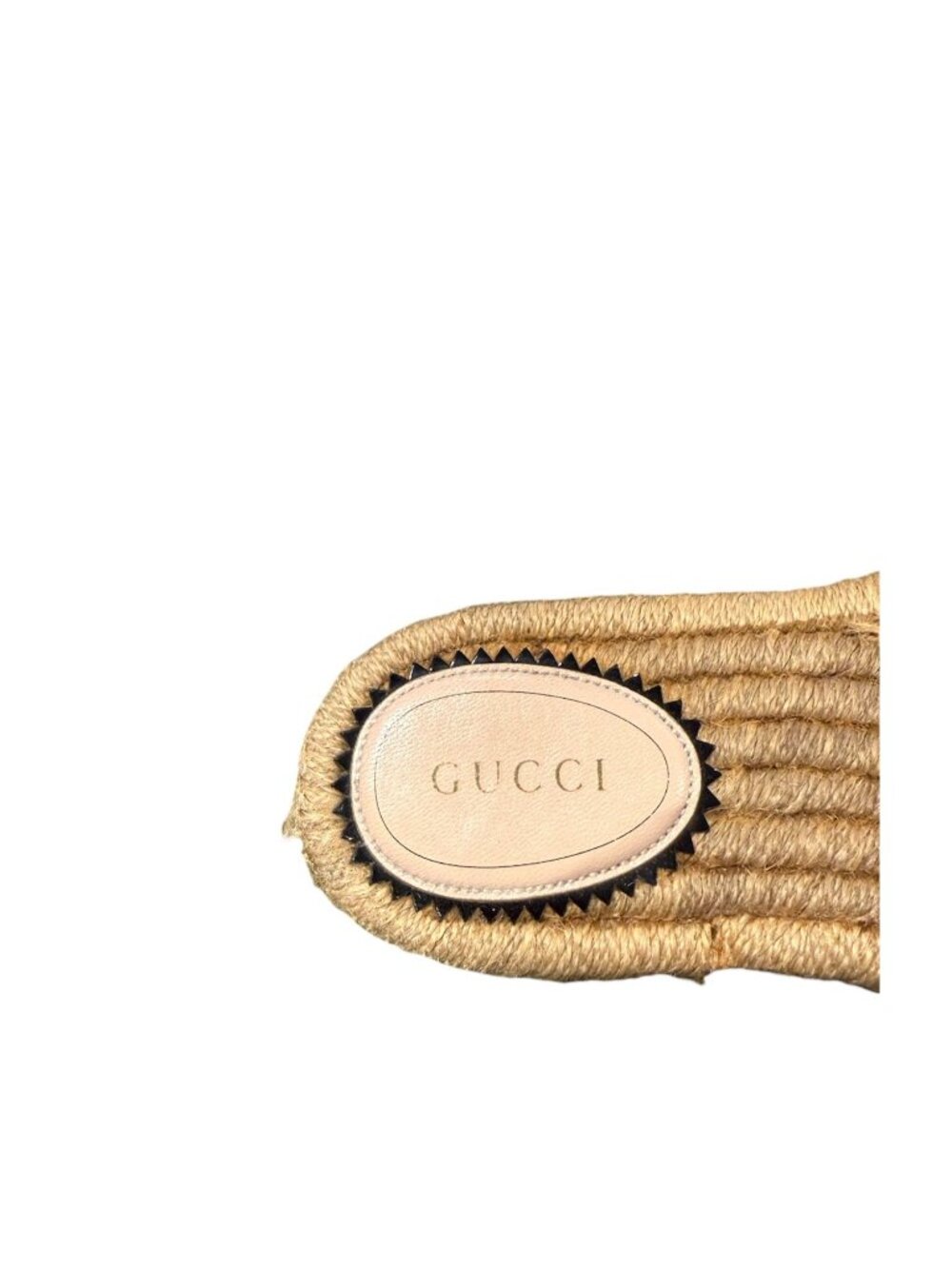 Gucci Pilar GG Denim Espadrille Slides Blue Canvas Jute Sandals EU 37.5 US 7.5 - Picture 6 of 10